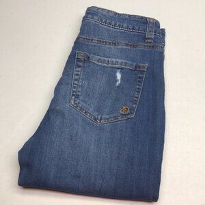 INDIGO REIN FACTORY DISTRESS ANKLE SKINNY JEANS 7/27x25 ⭐️